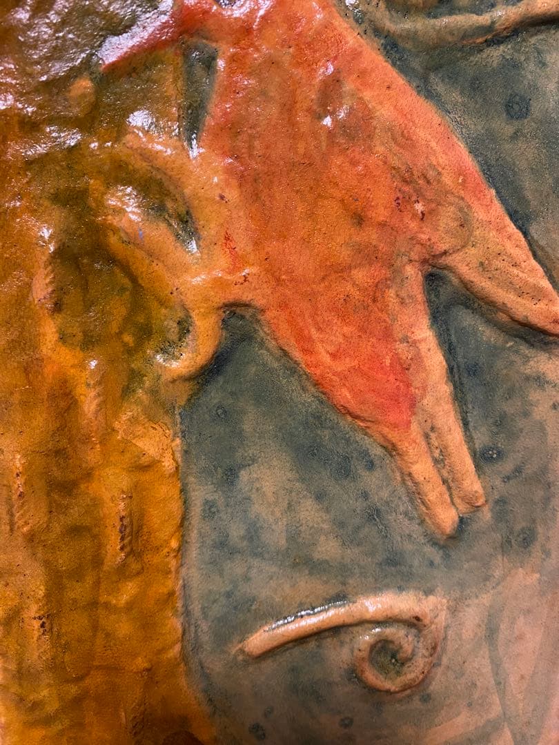 鳥のレリーフアート（皮）