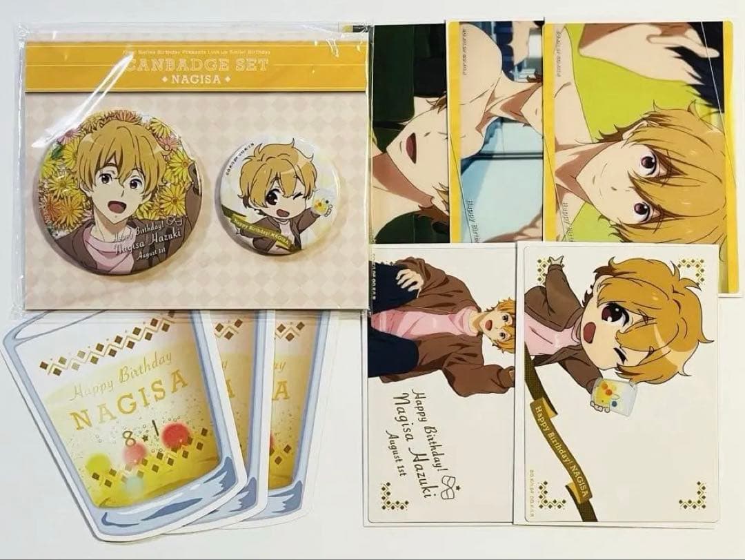 free! 葉月渚 バースデー缶バッジセット クリアブロマイド 2019