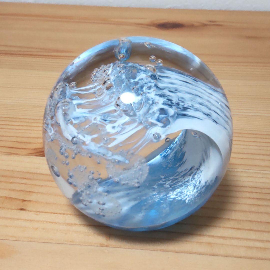 野口硝子  日本歳時記  宙吹きガラス  ペーパーウェイト  直径約7cm