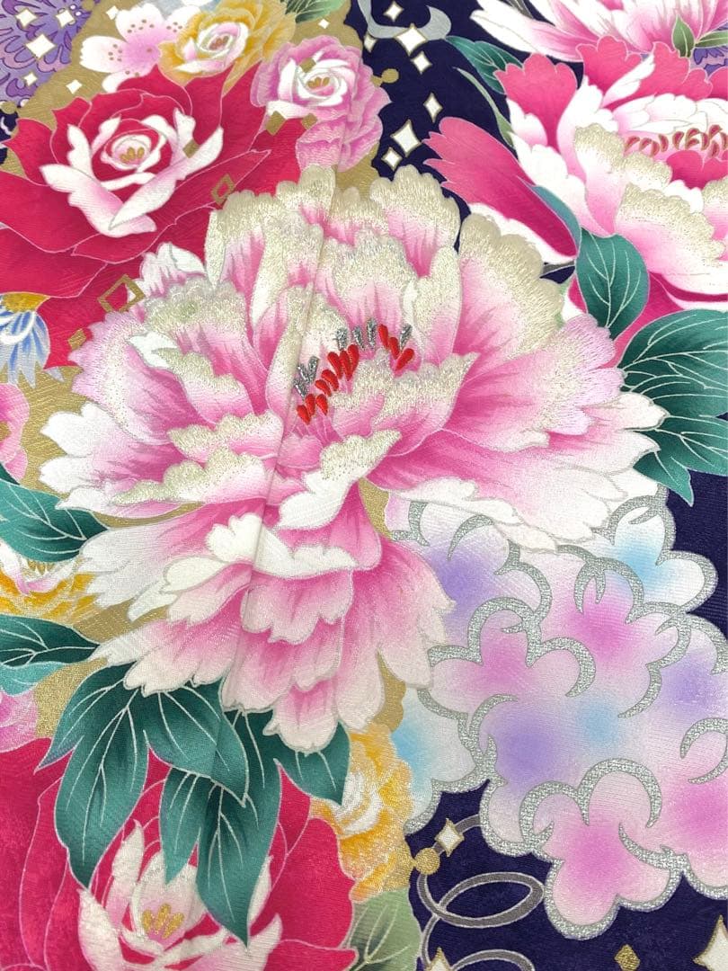 振袖 豪華 刺繍 型友禅 金彩 紋意匠 洋花 身丈174cm
