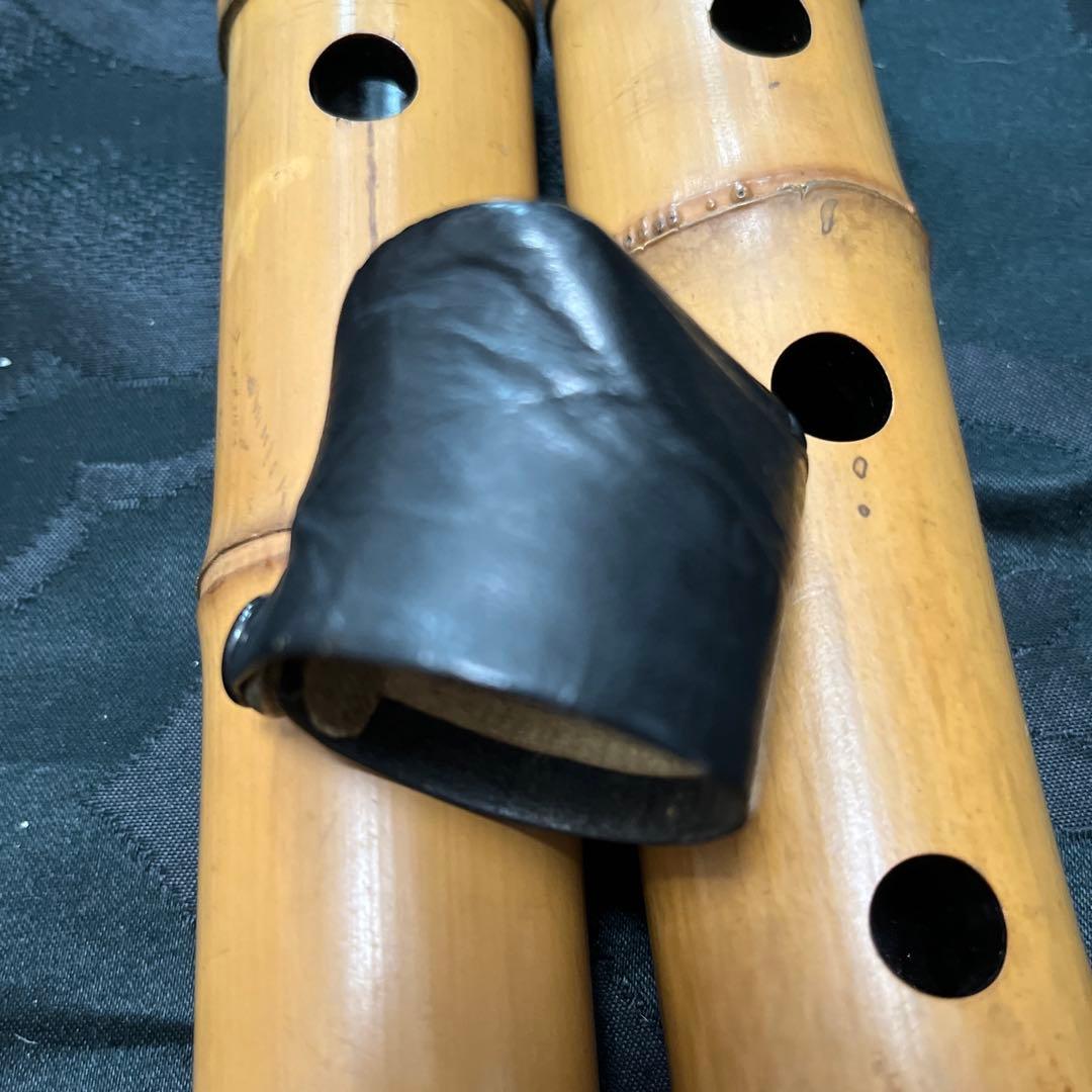 尺八 琴古流 在銘 一尺六寸管 籐巻 銀三線 【音出し確認済み】