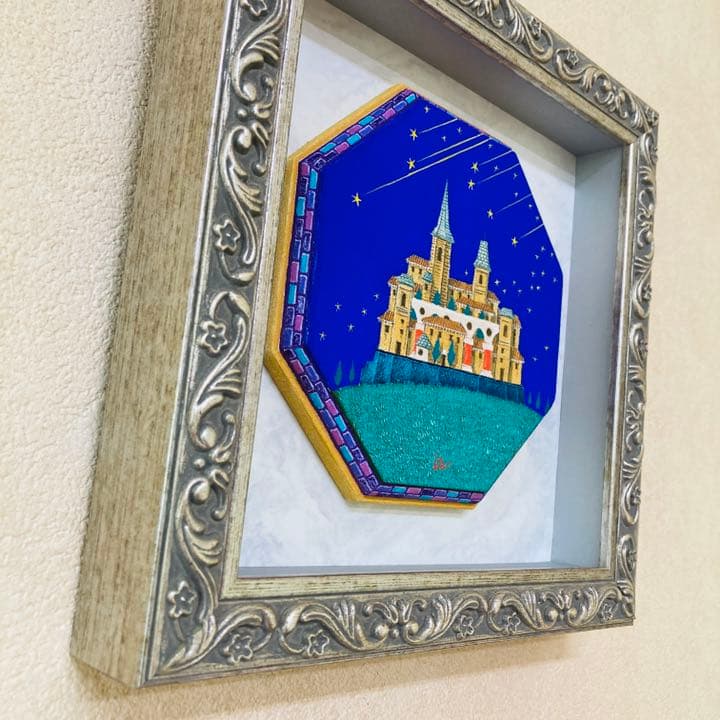 「七つ星の願い」八角形板絵テンペラ画