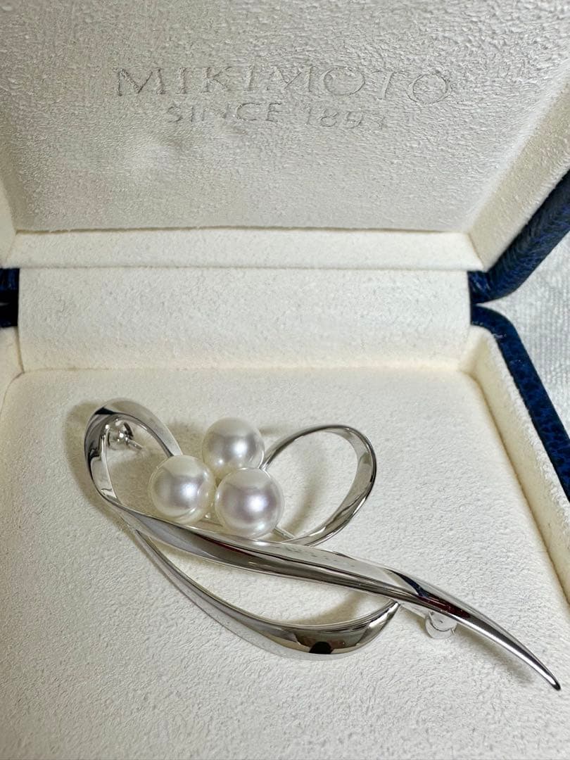 Mikimoto シルバー 真珠 ブローチ