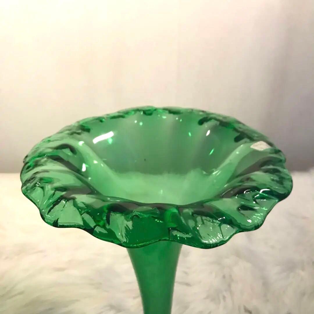 【 超希少品 】70's STIVER ITALY 大型 花瓶 クリスタル 緑