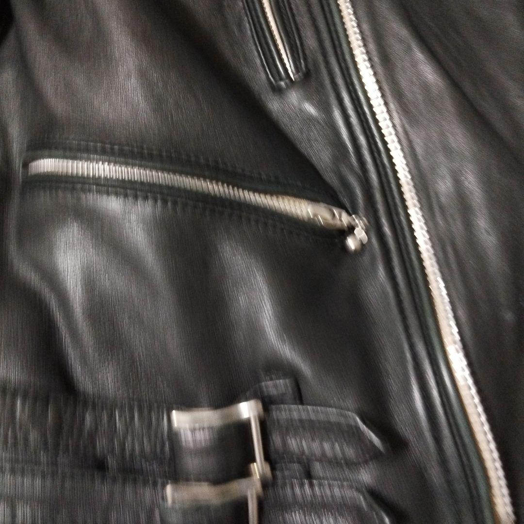 ナノユニバース ライダースレザージャケット 黒 本革