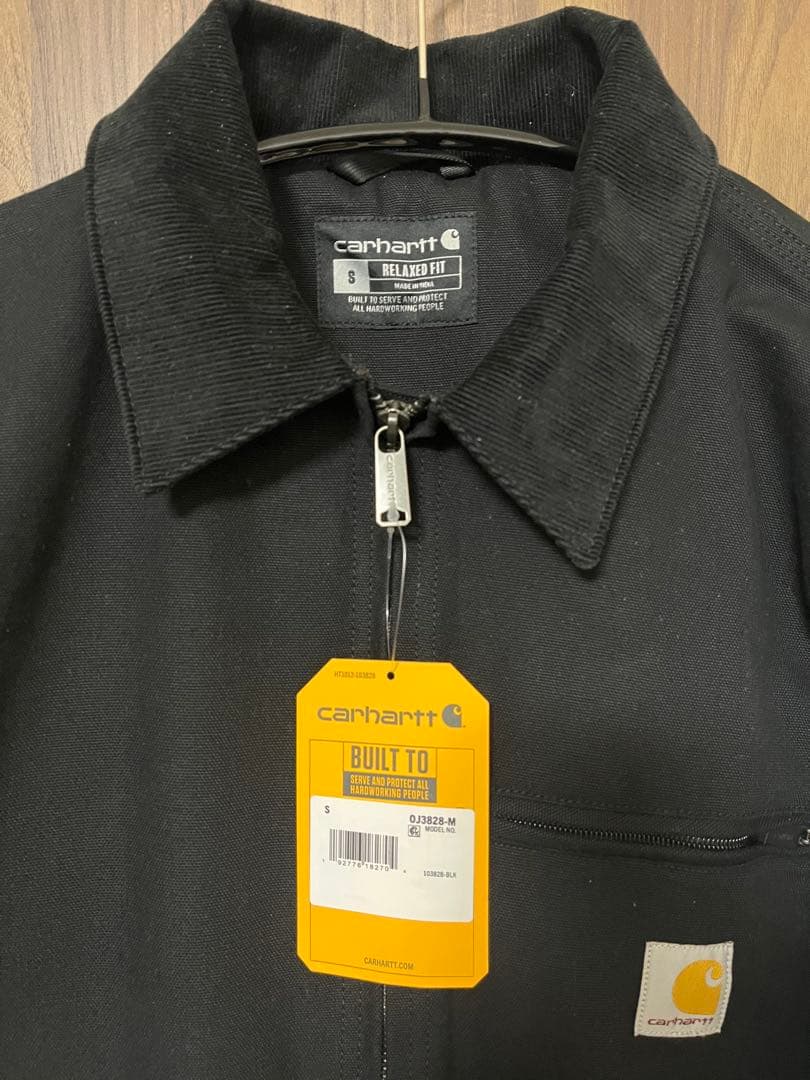 早い者勝ち ブラック デトロイトジャケット ダック地 S カーハート