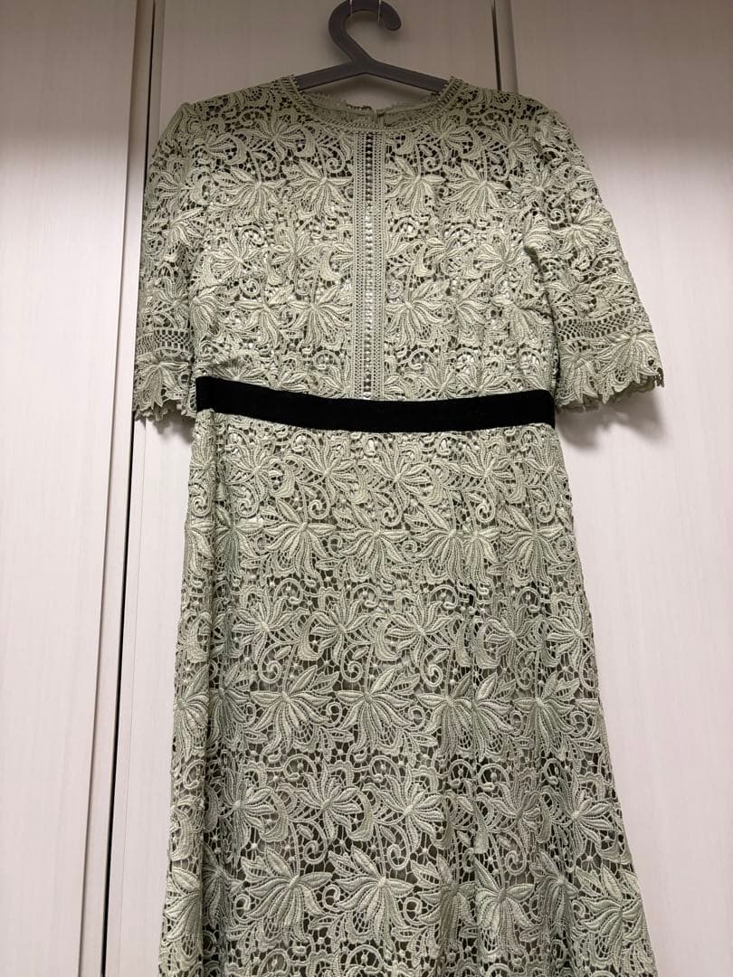 【CELFORD】レースドレス 薄緑色 半袖