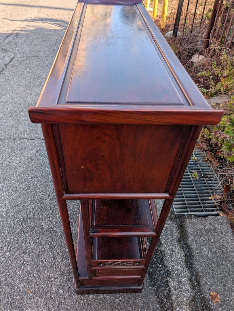 花梨製 茶箪笥 無垢材 飾り棚 和家具 唐木 引取可