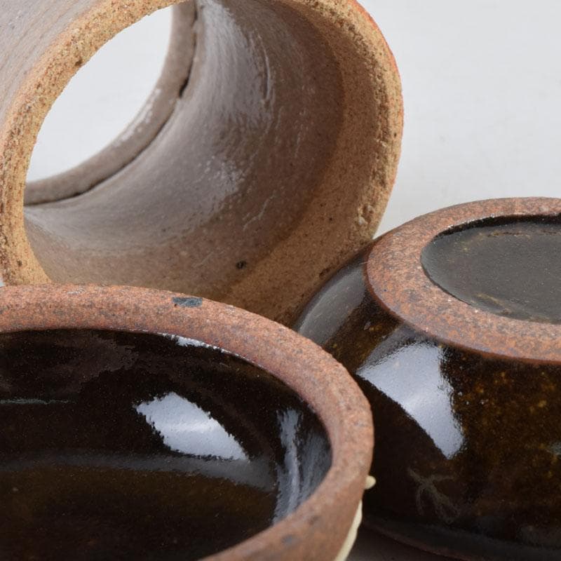 茶道具　武村利左衛門　中村清六　盃・蓋置・香合　共箱　5点まとめて　N　8888