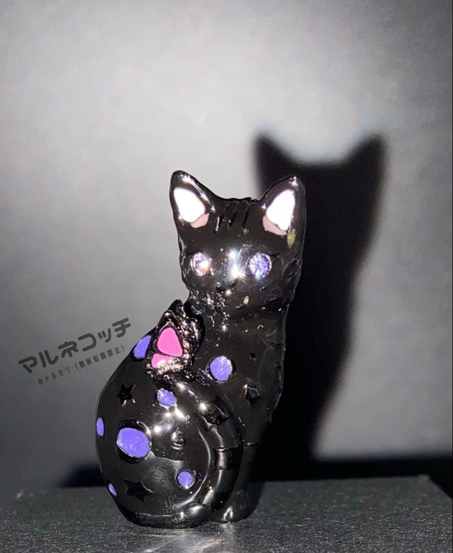 アナスイ　黒猫と蝶々　ブローチ　ベンガル　猫　ネコ　ねこ