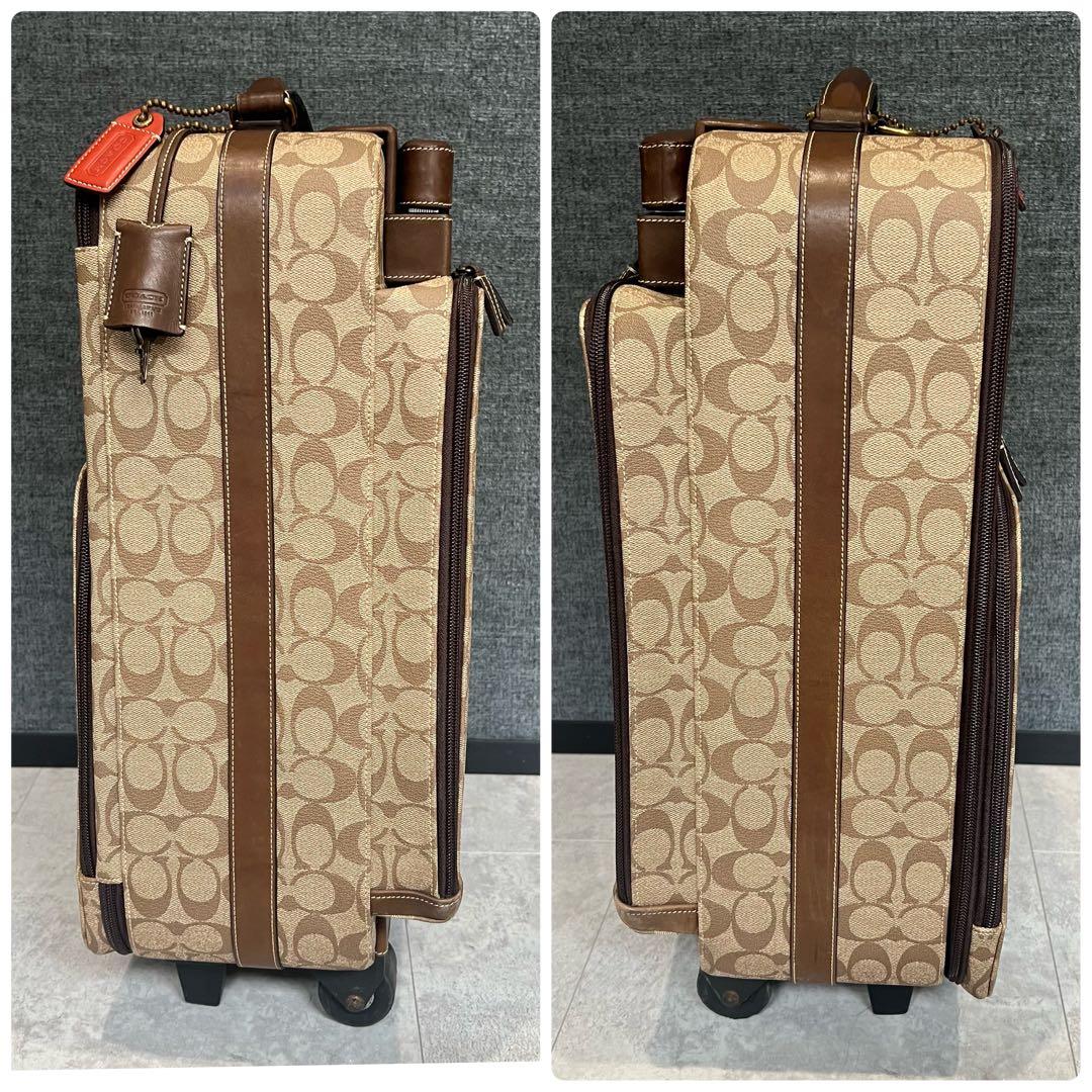 COACH コーチ　キャリーケース　スーツケース　シグネチャー　レザー　ブラウン