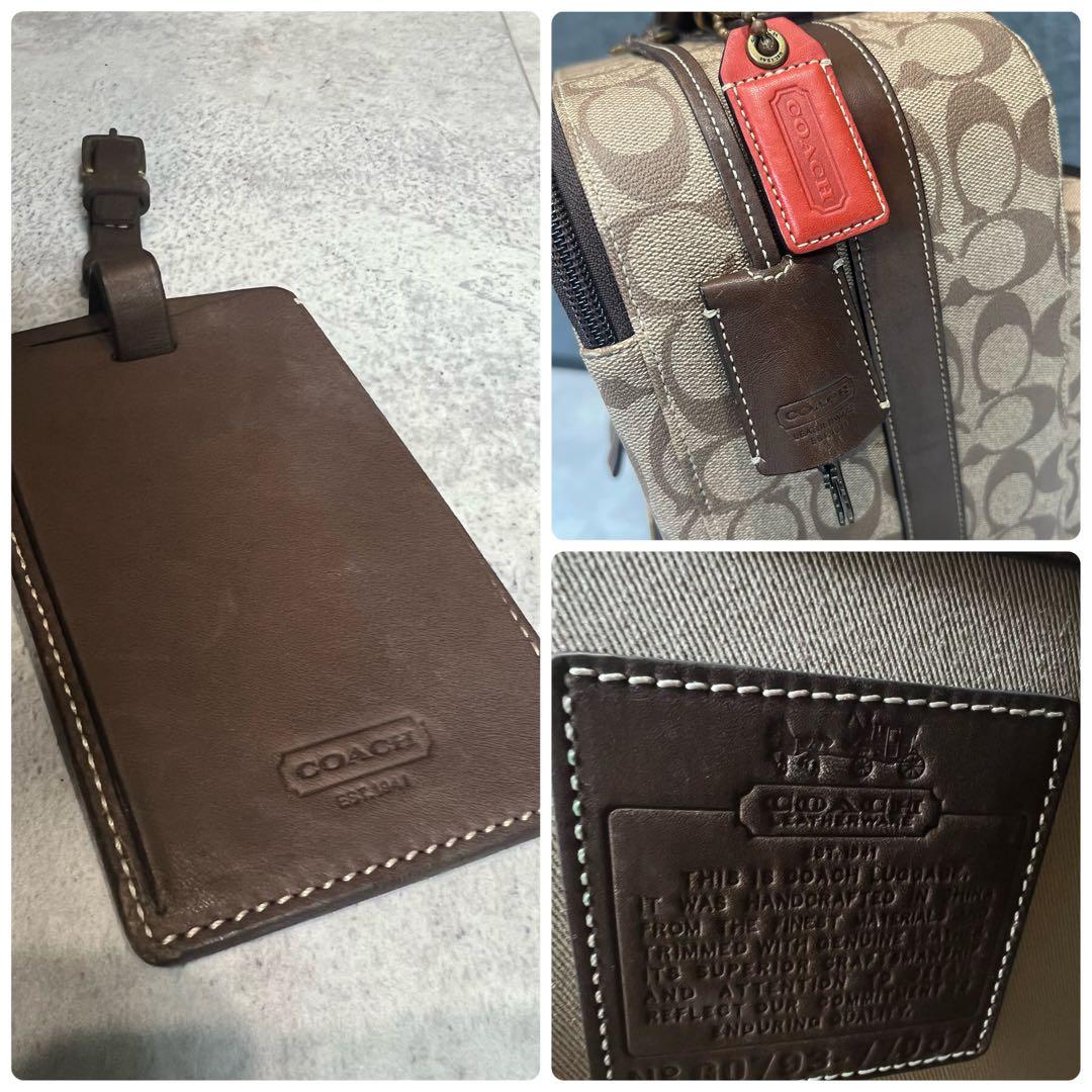 COACH コーチ　キャリーケース　スーツケース　シグネチャー　レザー　ブラウン