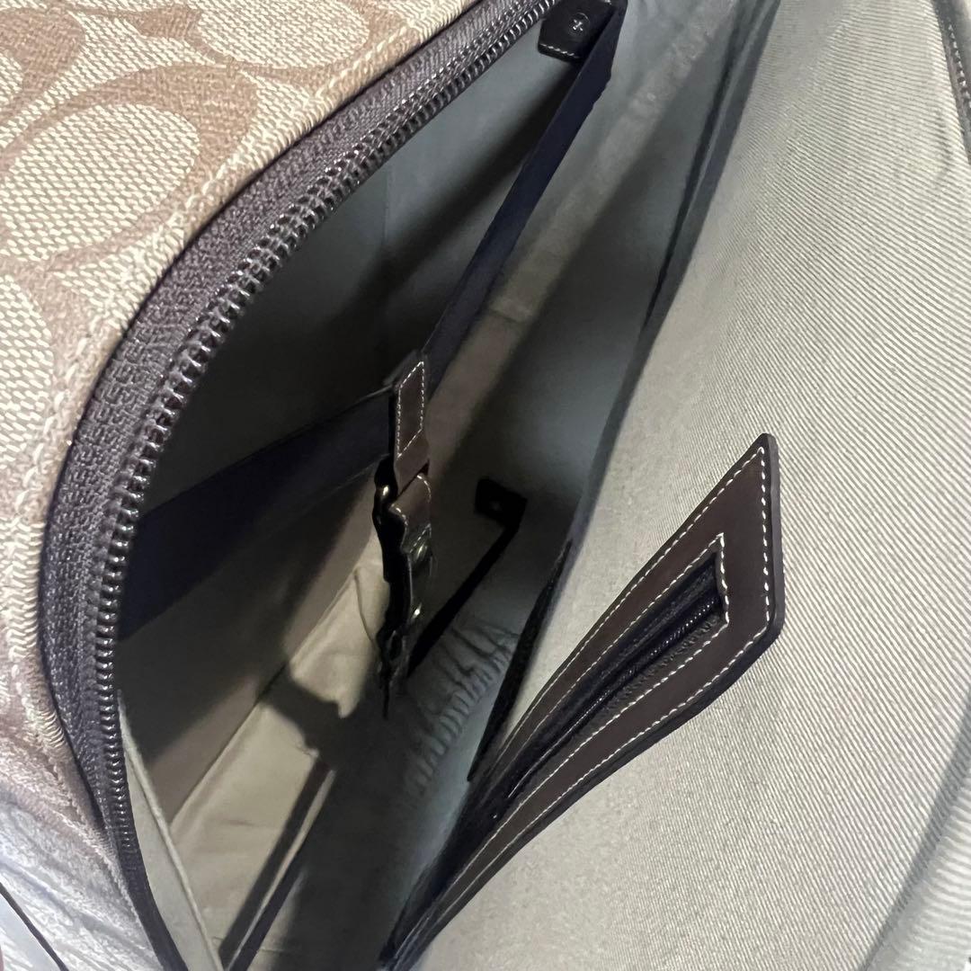 COACH コーチ　キャリーケース　スーツケース　シグネチャー　レザー　ブラウン