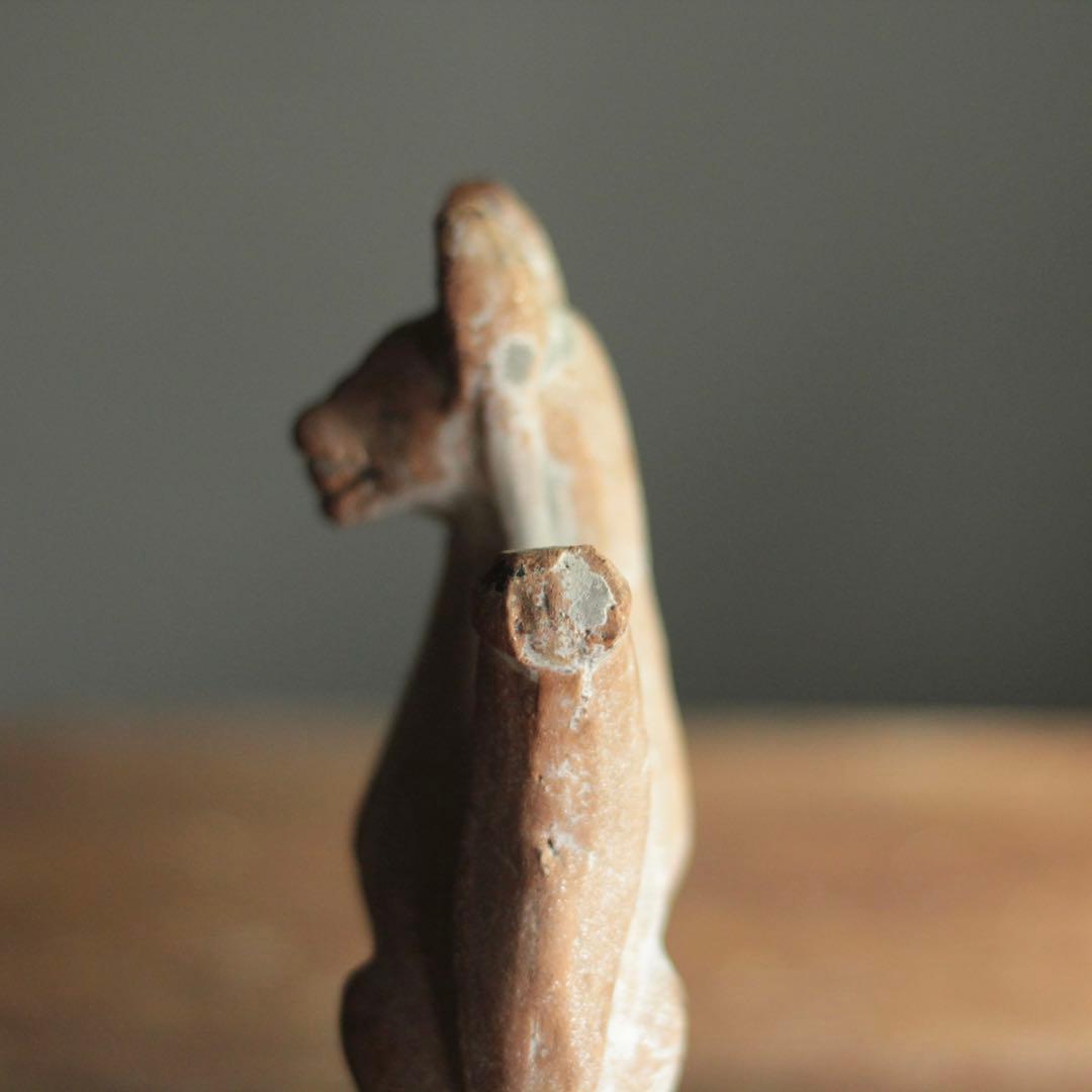 古い 土人形 お稲荷さん 彩色 古道具 アンティーク 古美術 オブジェ 狐