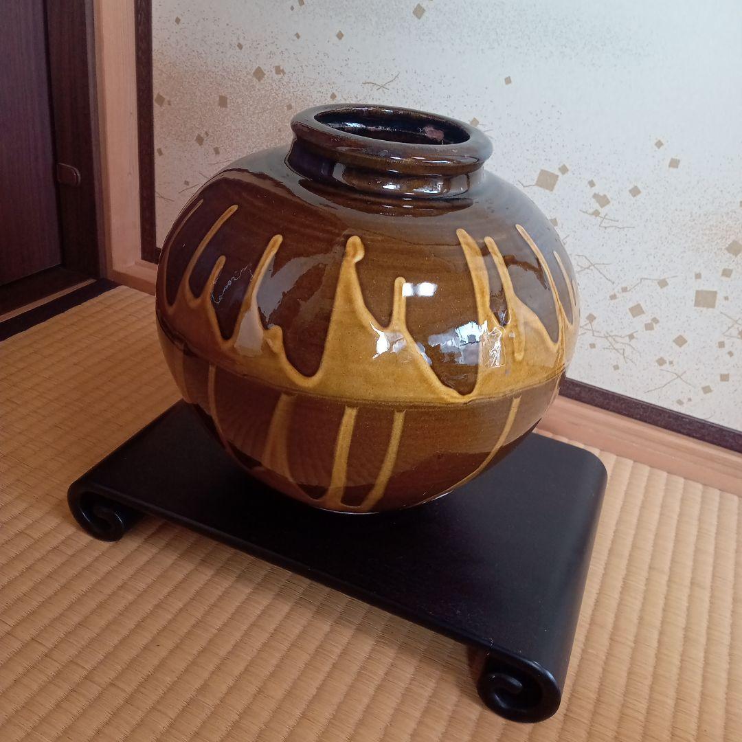 「64 昭和レトロ 陶磁器シリーズ」小石原焼 太田窯 二彩 胴太 花瓶