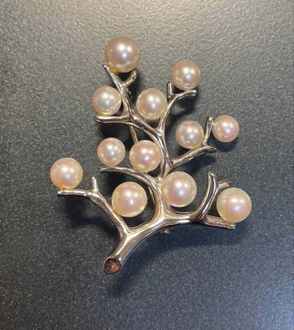 MIKIMOTO ミキモト 幸福の木 シルバーブローチ