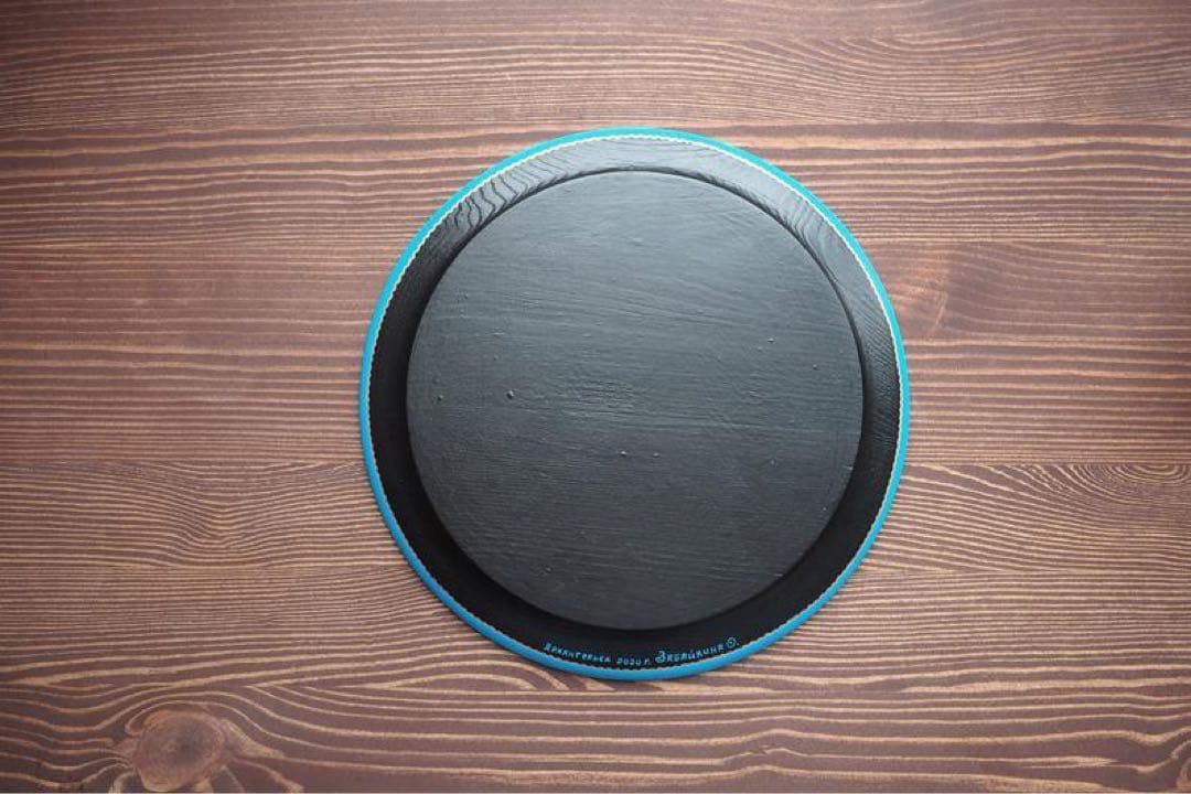 ロシア雑貨☆ヒマワリの飾り皿 直径25cmオリガ作 マトリョーシカ