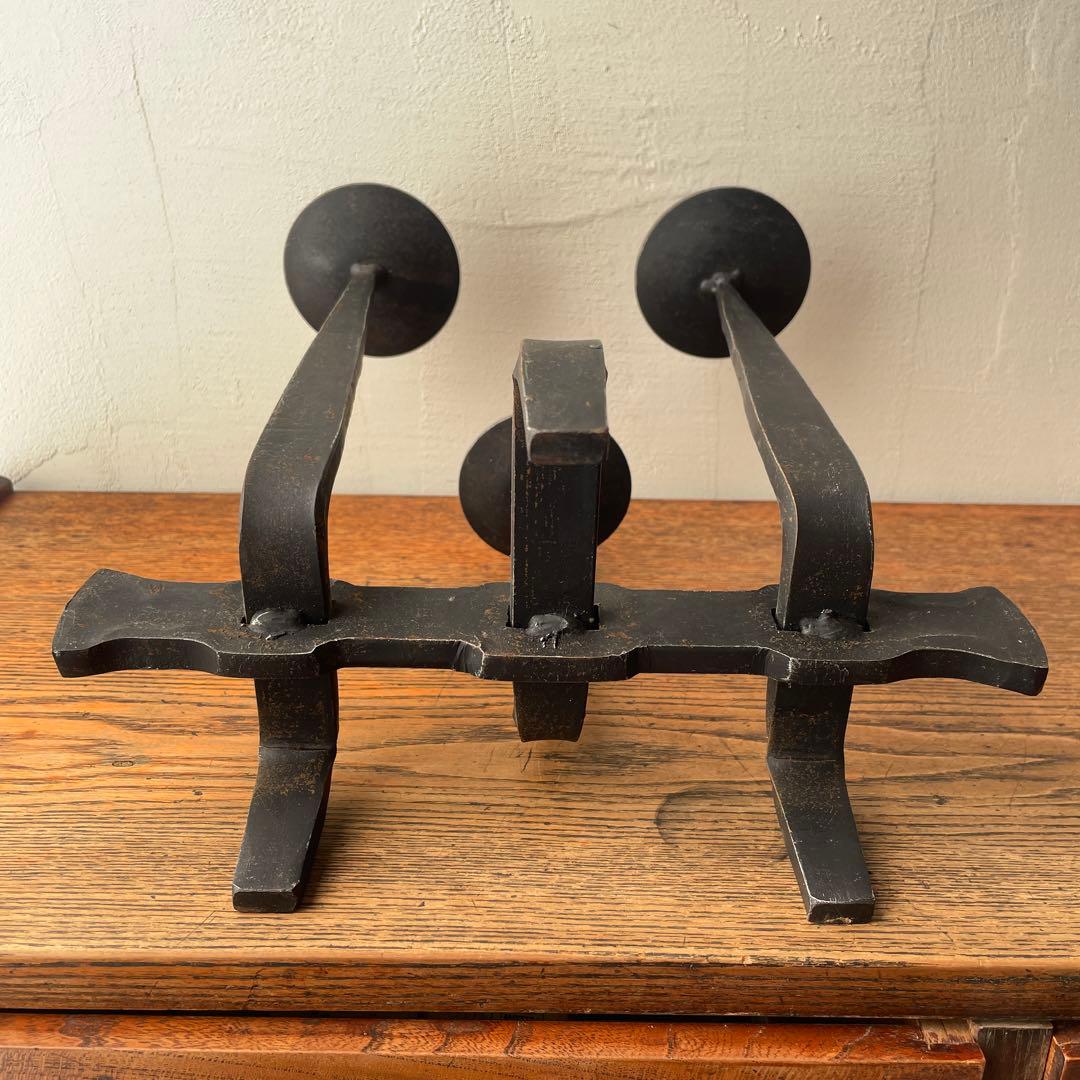 ハンガリー製 アイアン　燭台　ミッドセンチュリー　金工作家　キャンドルホルダー