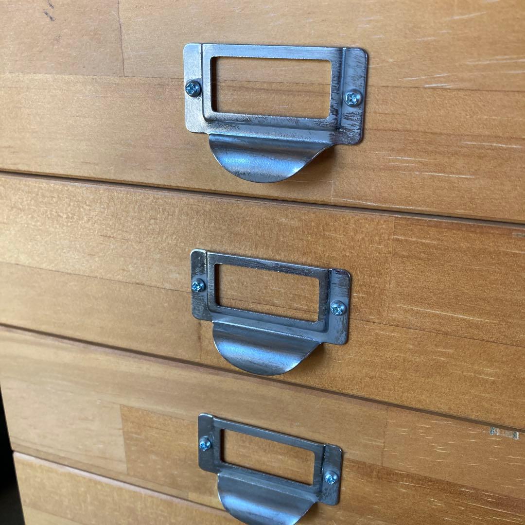 A4サイズ プレート多段チェスト8段 木製 無垢 書類チェスト B