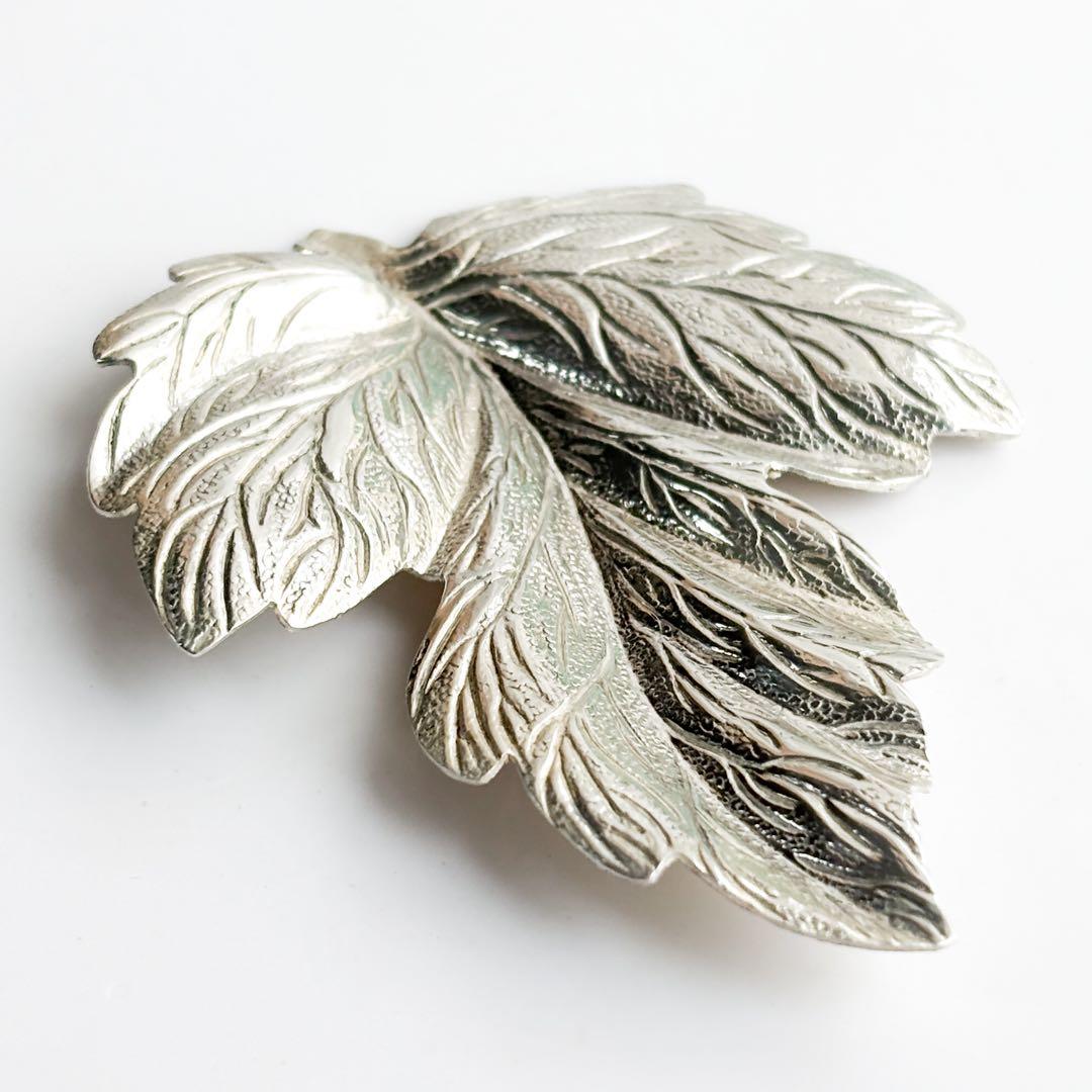 極美品★希少 大サイズ ティファニー リーフ 葉 モチーフ ブローチ SV925