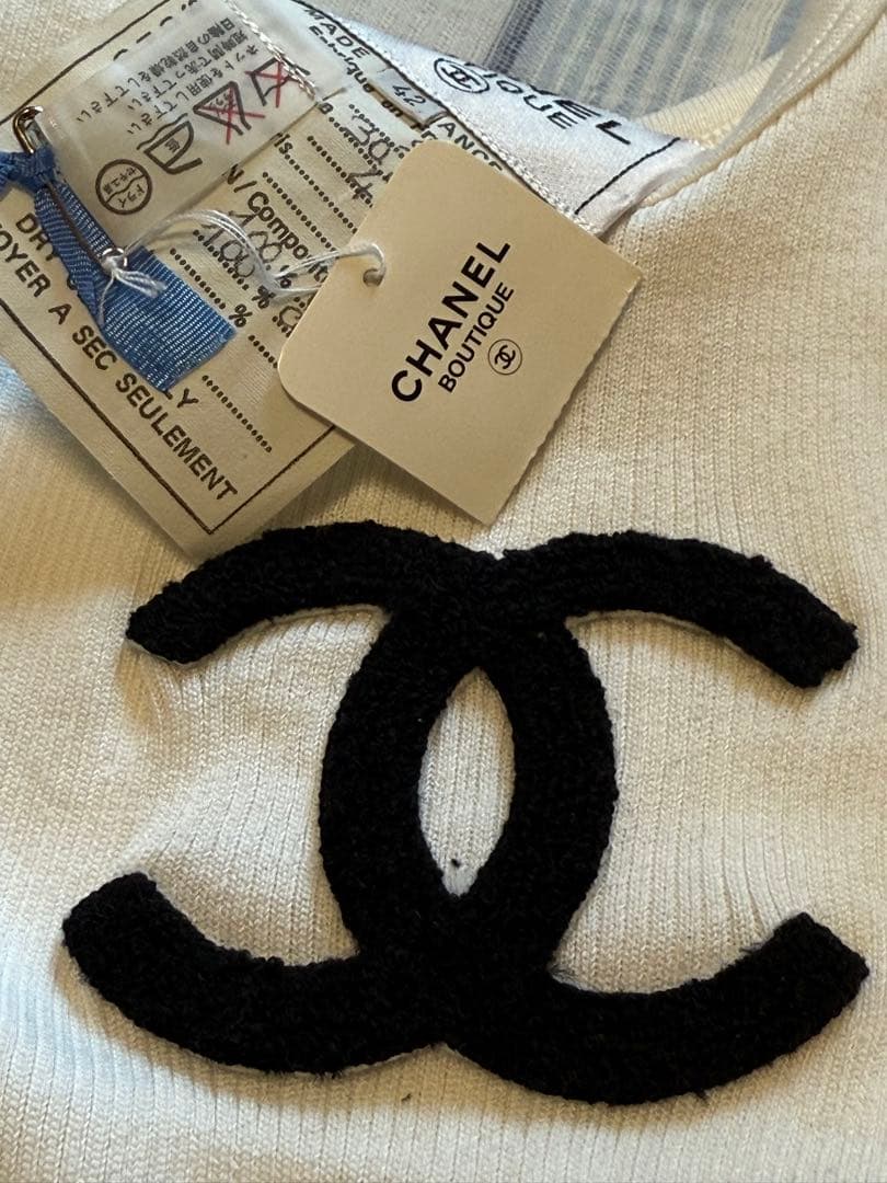 未使用タグ付　CHANEL貴重　デカココマーク　タンクトップ　フランス製