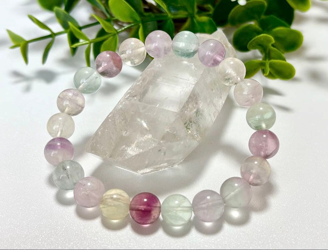 最高品質　幻想世界に架かる美しき虹　幻のレインボーシャインフローライトのブレス