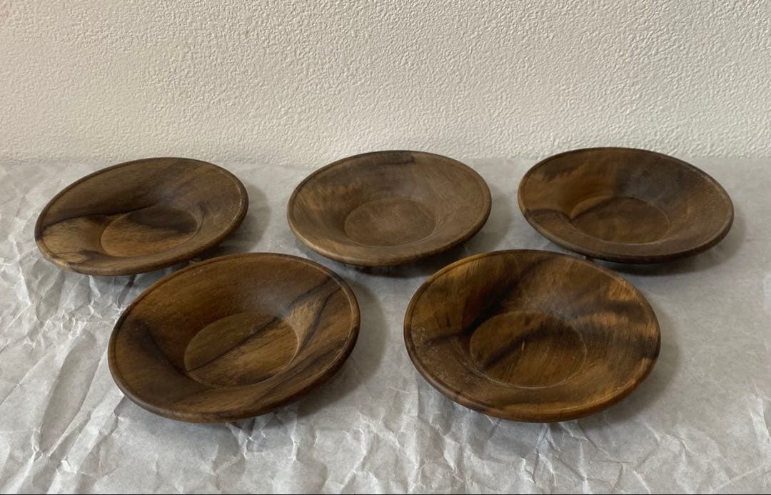 黒柿茶托　五客