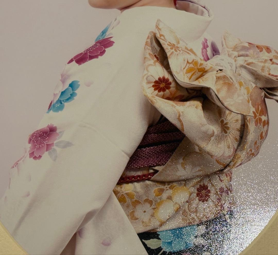 限界価格‼️【限定フルセット】成人式　結婚式　振袖　白　黒　花柄帯
