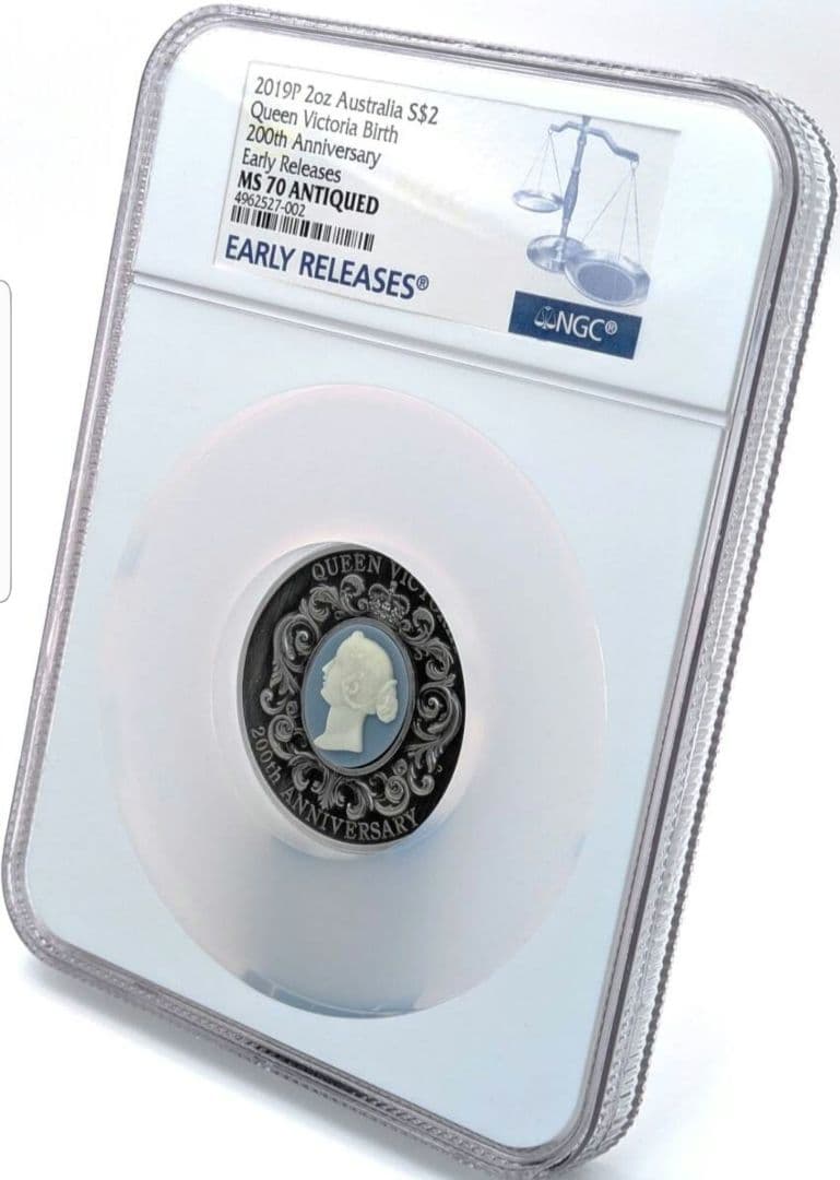 ビクトリア女王 200周年記念 2オンス シルバー アンティークカメオ純銀