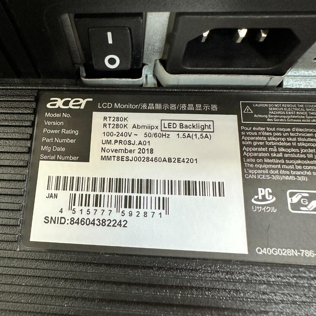 acer 4k 28型 ゲーミングモニター