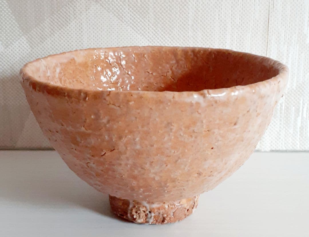 萩焼　大徳寺派宝林寺住職 福本積慶書付【味舌隆司】造　萩茶碗　銘　和敬　共箱