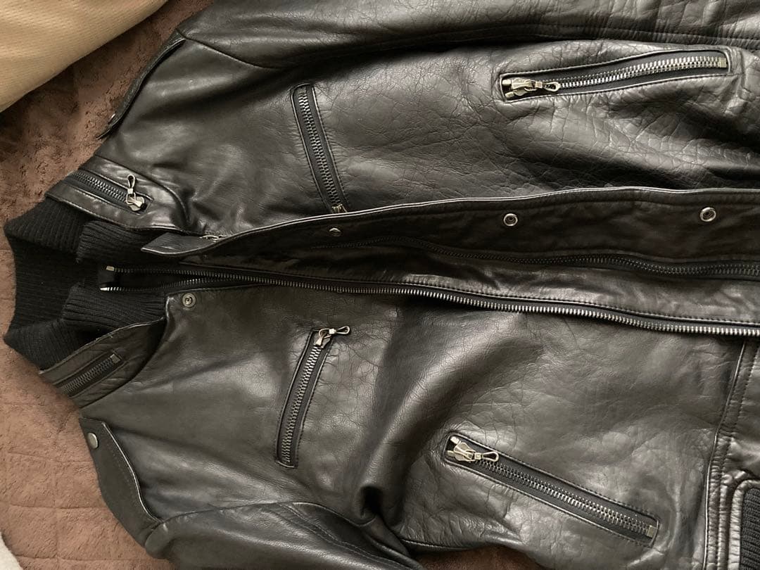 【超名作・希少サイズ48】シェラック 赤西仁着 レザーライダース 有閑倶楽部 黒