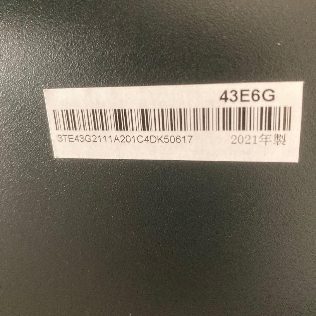 43E6G 43型 LED液晶テレビ ハイセンス　Hisense