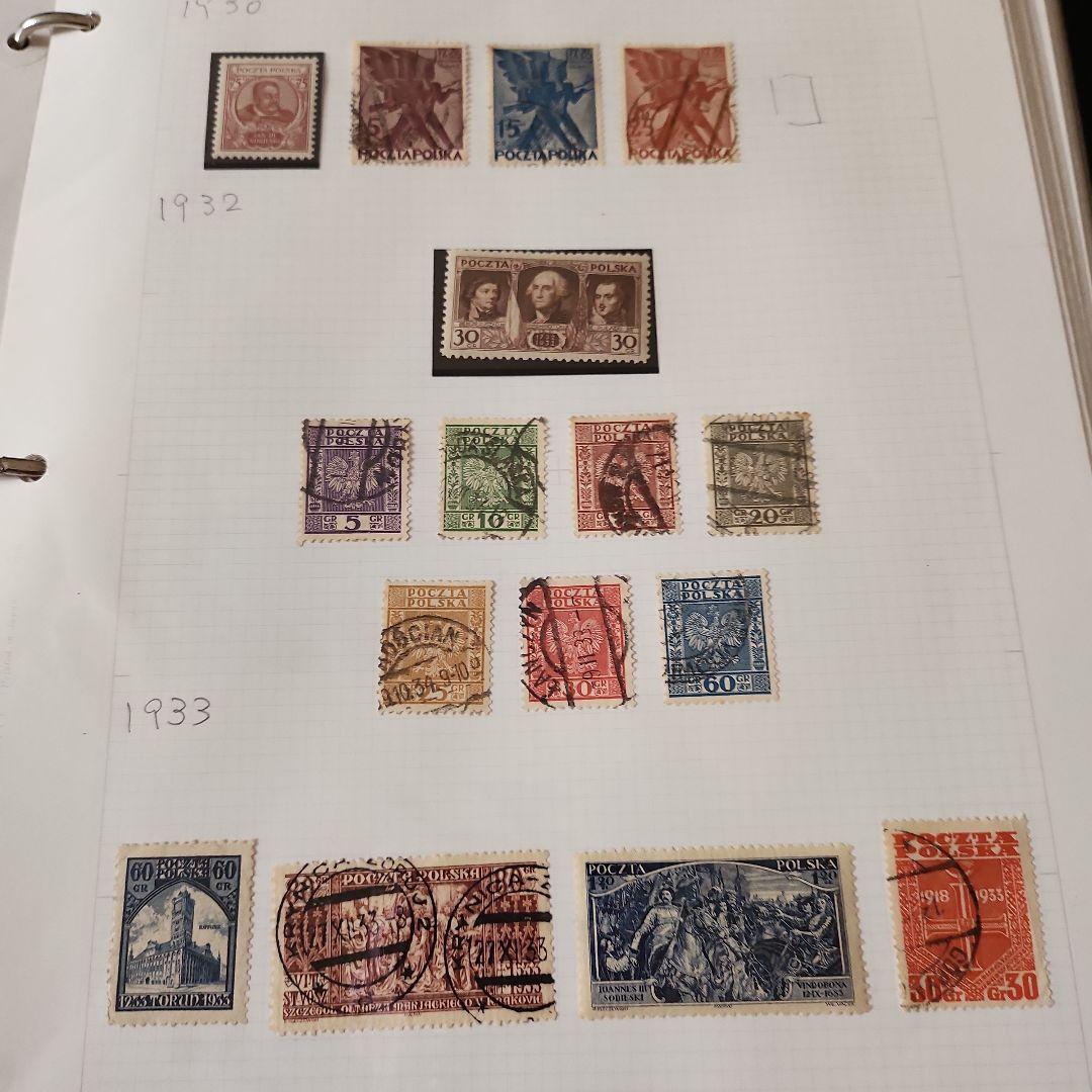 ポーランド　使用済み切手5冊