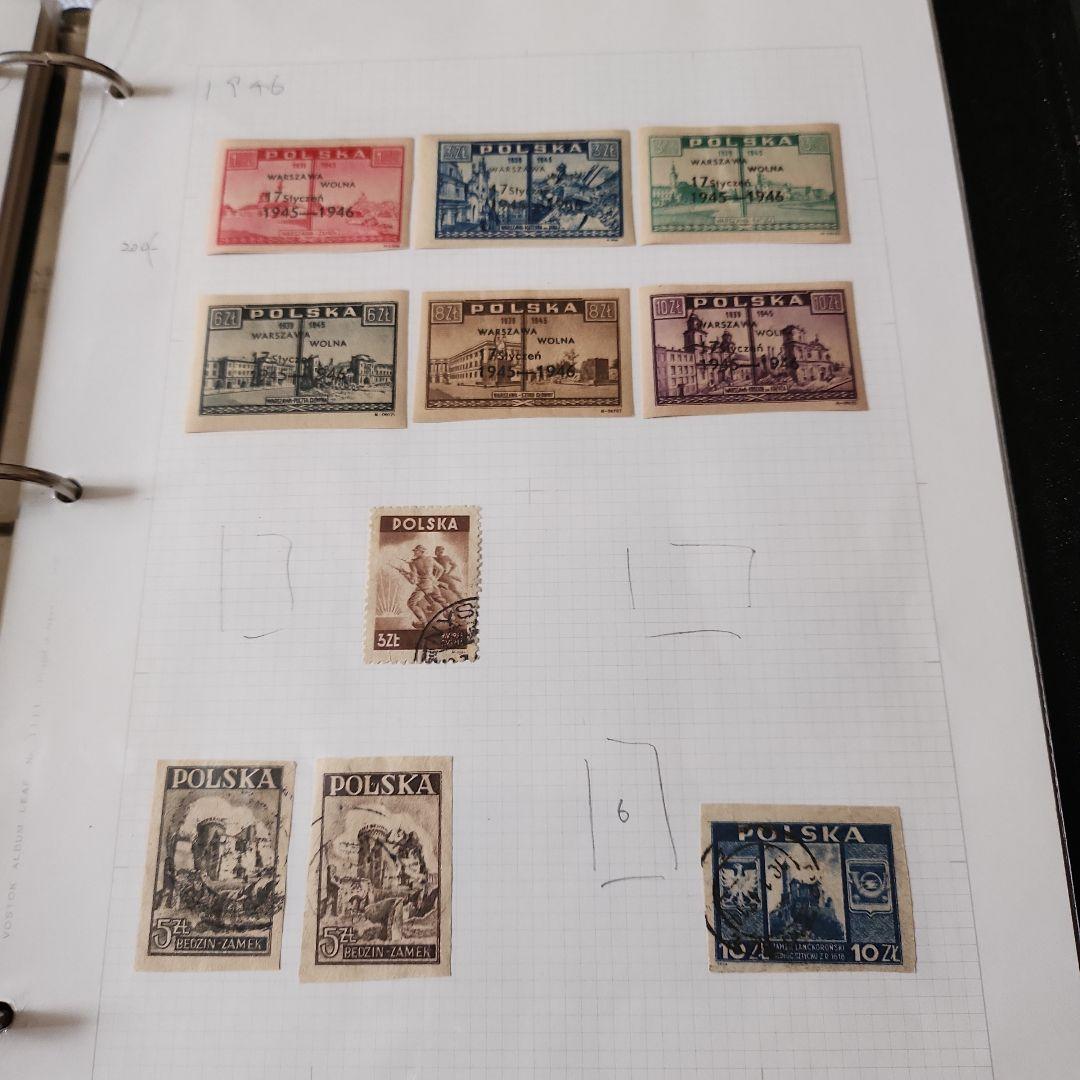 ポーランド　使用済み切手5冊
