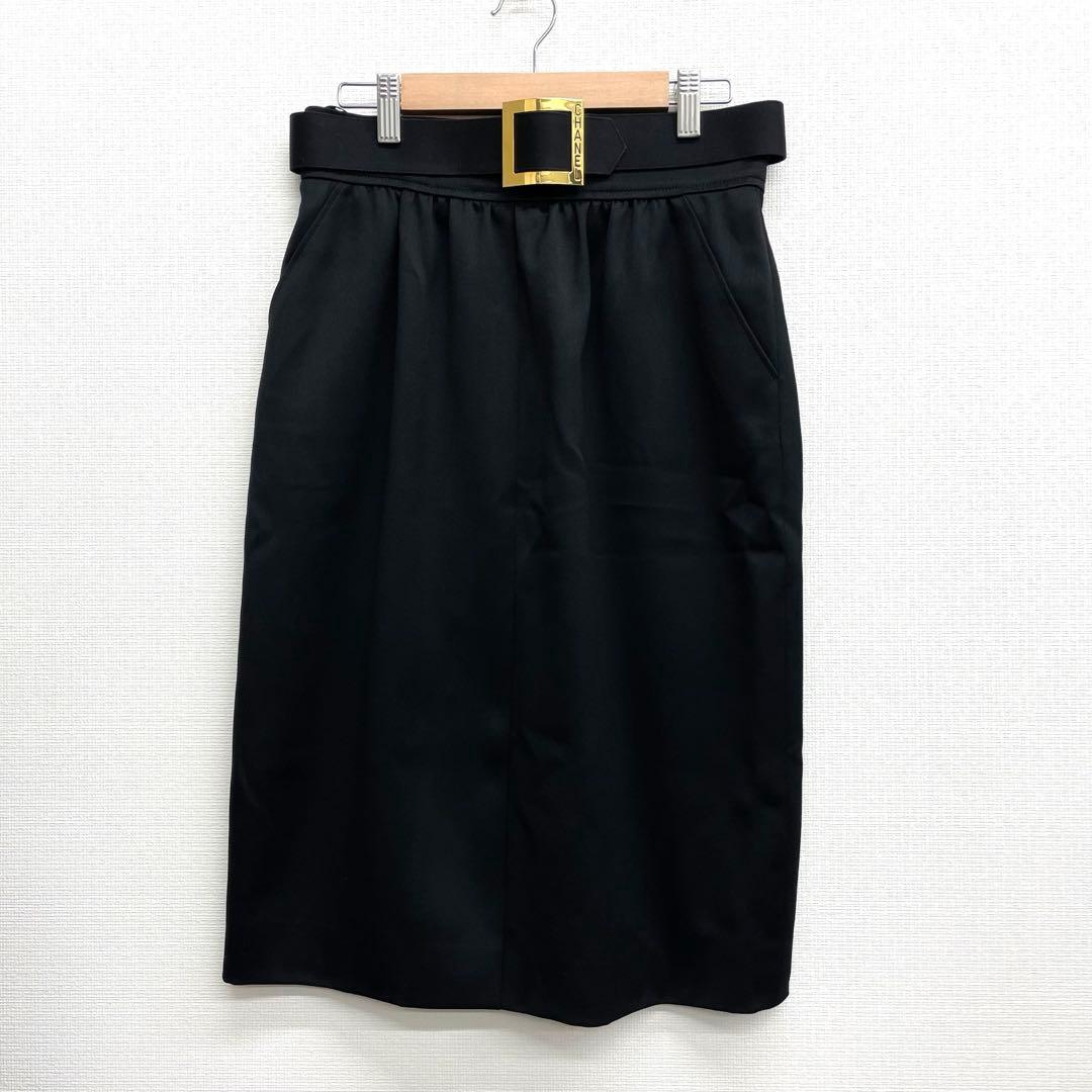 人気モデル✨CHANEL ベルト付きスカート　ブラック