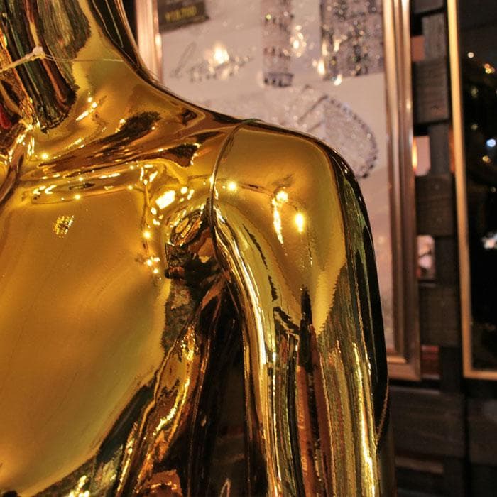 ゴールドメタリックマネキン 人形 ディスプレイ什器 トルソー 143-191