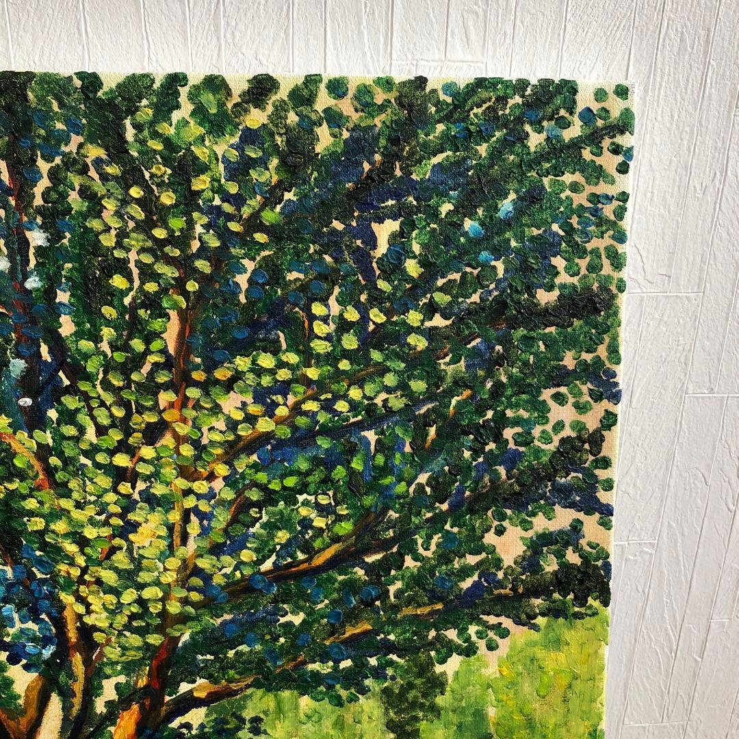 絵画　油絵　風景画　あじさいの道　F8