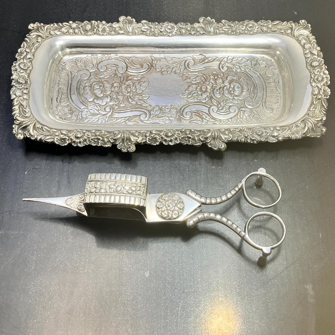 【英国】キャンドルトリマー/トレー　スナファー/燭台用芯トリマー