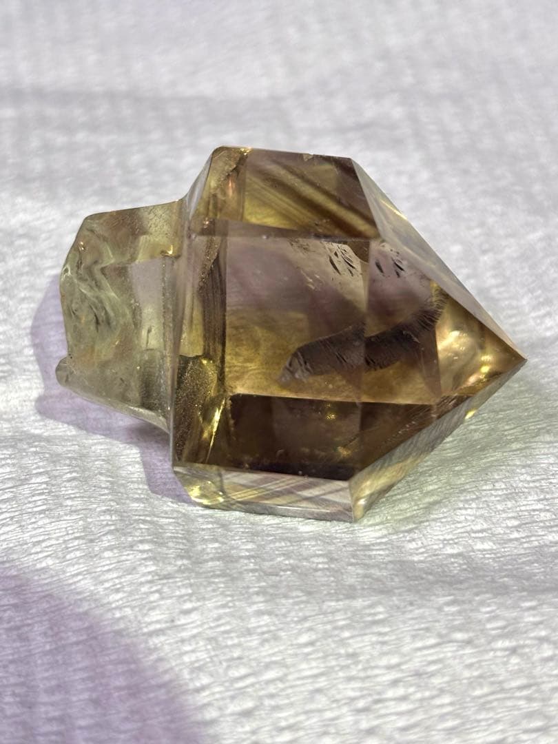 【超希少】天然シトリン 多重ファントム 非加熱 セプタークォーツ ポイント