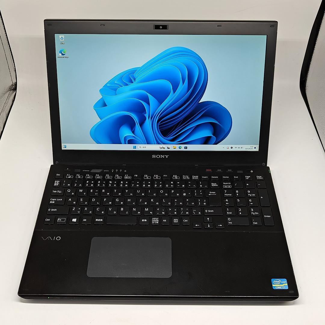 【VAIO】SVS 高速i7 SSD256GB 8GB ブラック ノートPC