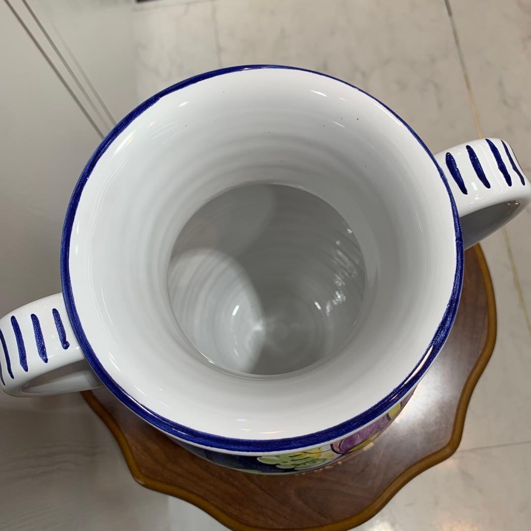 ☆美品☆イタリア製 デルータ陶器 大きな花瓶 花器 花柄 高さ30cm