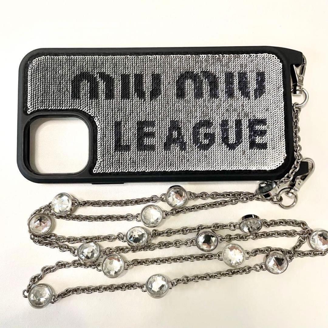 ミュウミュウ miumiu iPhone12 proケース チェーン スマホ