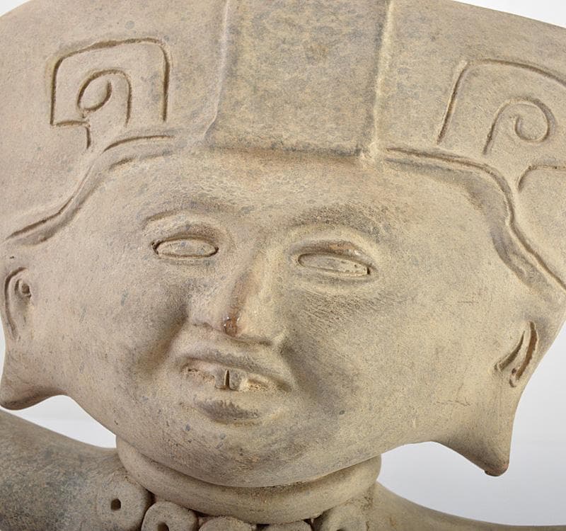 民芸品　ハンドメイド　陶器人形　人物像　置物　箱付　V　R4628