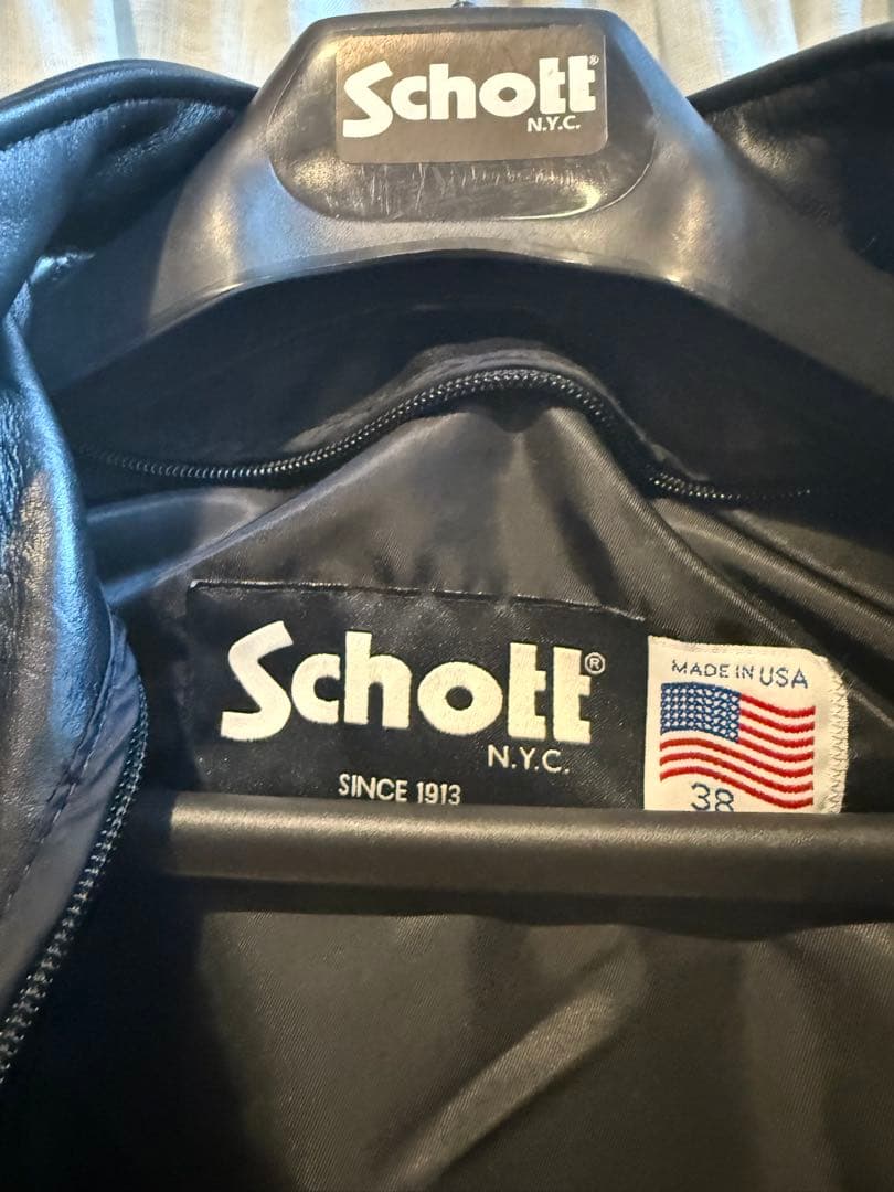 Schott シングルライダースジャケット ブラック 38