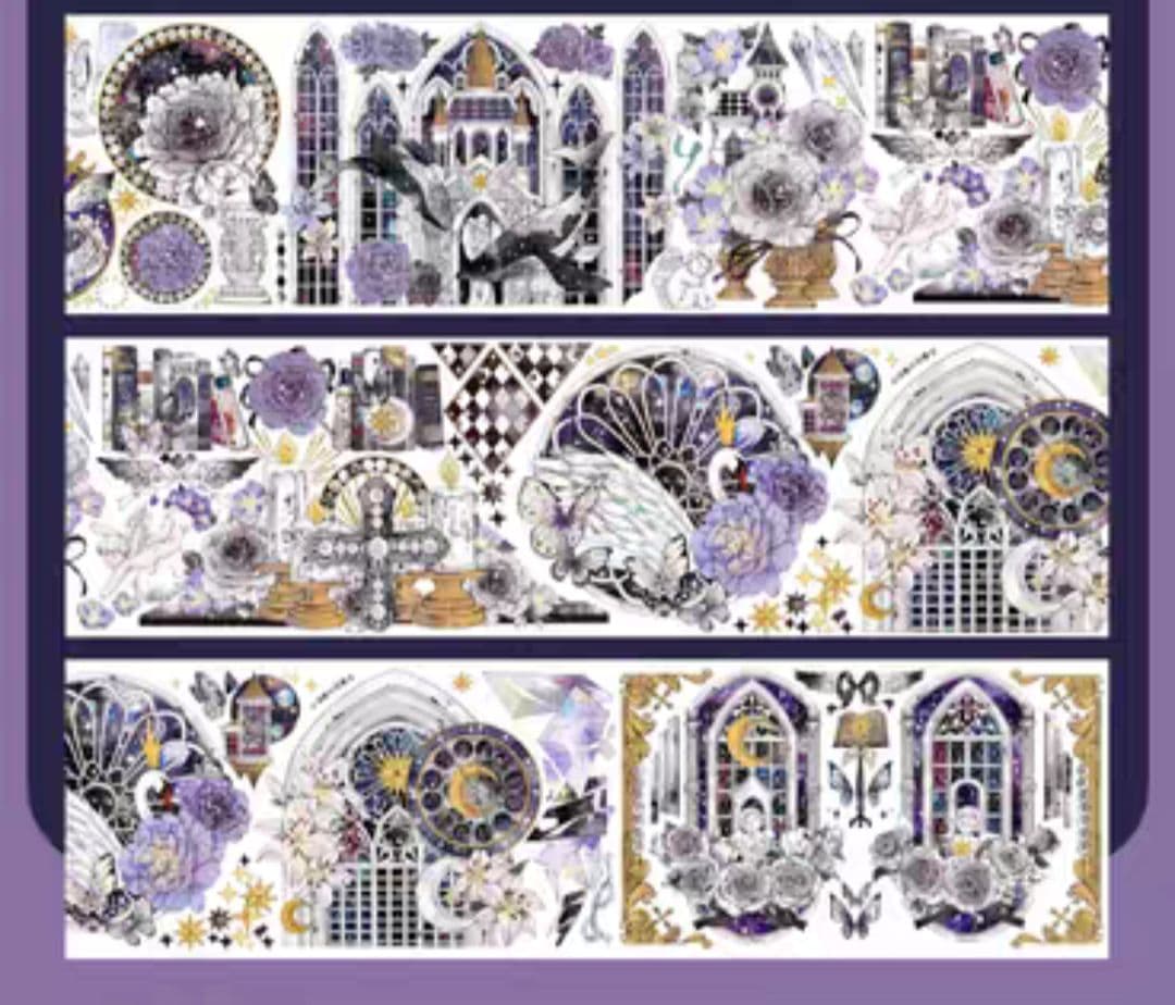 巻売 603★ 海外 マスキングテープ マステ PET 花 薔薇 装飾 贝壳光