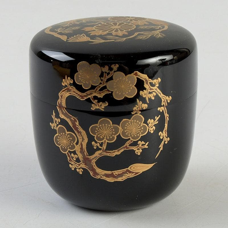 茶道具　宗祥作　四君子蒔絵　中棗　共箱　V　9325