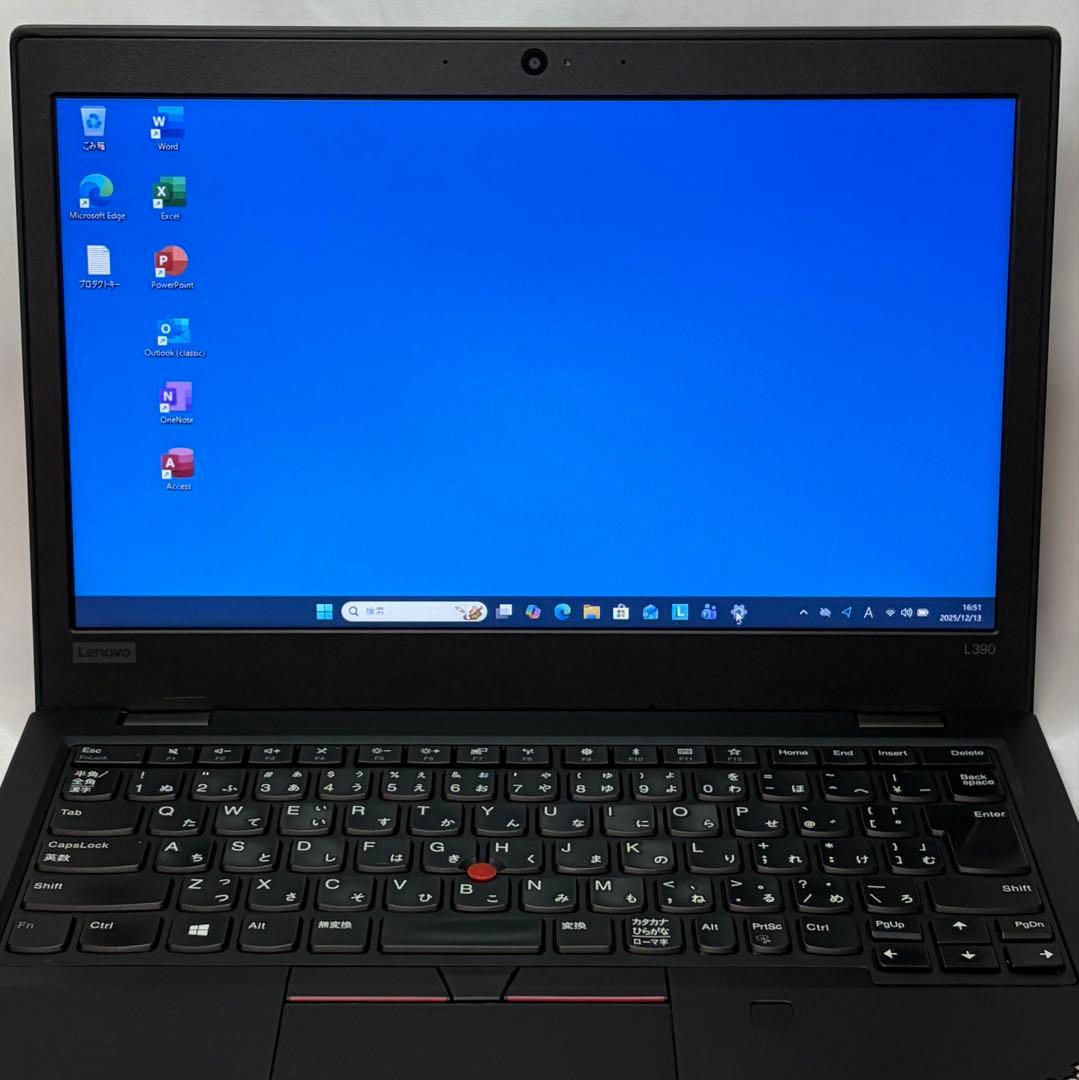 美品 ThinkPad L390 第8世代 i5 8GB 256GB オフィス
