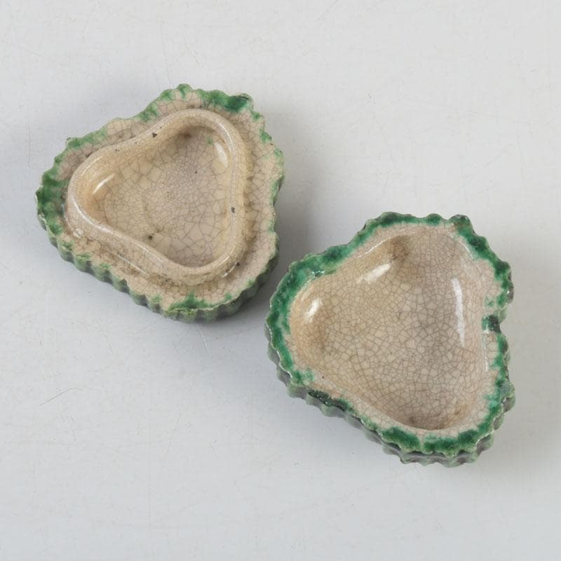 茶道具　交趾焼　六兵衛　菊花　香合　時代箱　V　9682