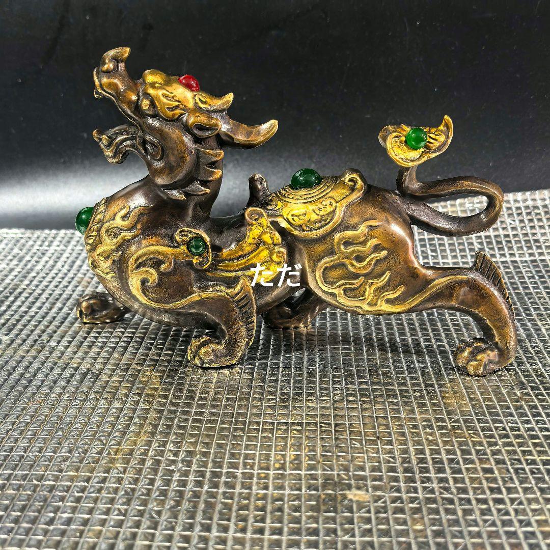 麒麟 銅器 銅製品 鎮宅辟邪 開運風水 招財 置物 工芸品 装飾品